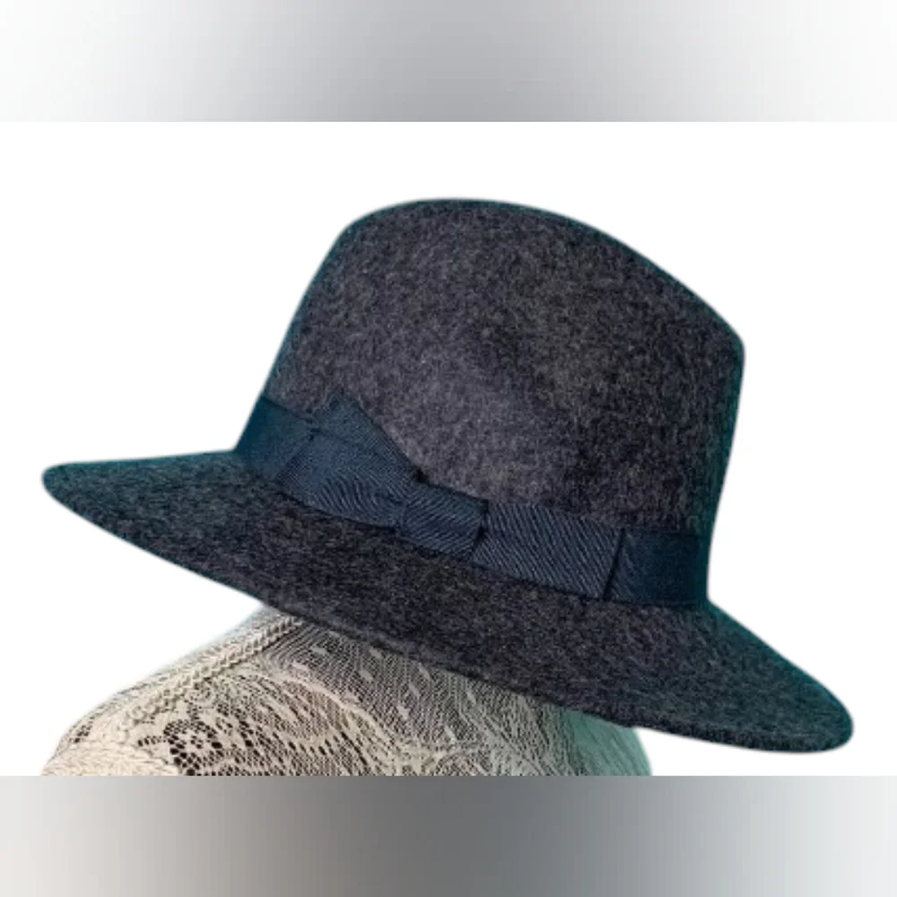 J. Crew Wool Western Fedora Hat With Grosgrain Trim